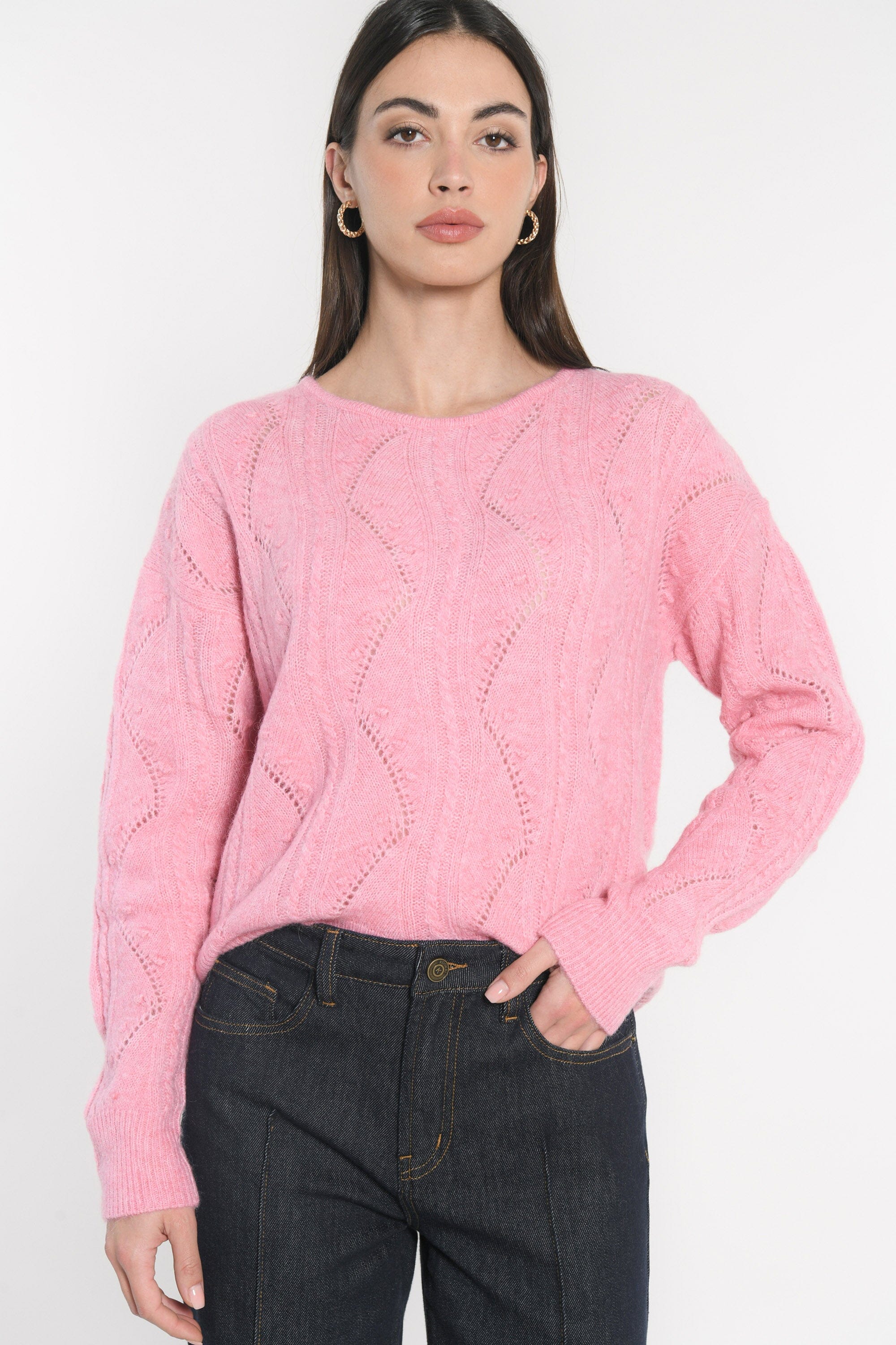 PULL MONICA ROSE POUDRÉ CHINÉ PULL KOOKAI Mode Kookai