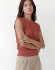 PULL SANS MANCHE - CLOVIS - TERRACOTTA PULL NEW KOOKAI Mode Kookai