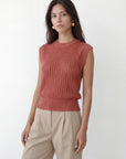 PULL SANS MANCHE - CLOVIS - TERRACOTTA PULL NEW KOOKAI Mode Kookai