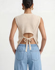 PULL SANS MANCHE - CYRA - ECRU PULL NEW KOOKAI Mode Kookai