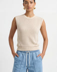 PULL SANS MANCHE - CYRA - ECRU PULL NEW KOOKAI Mode Kookai