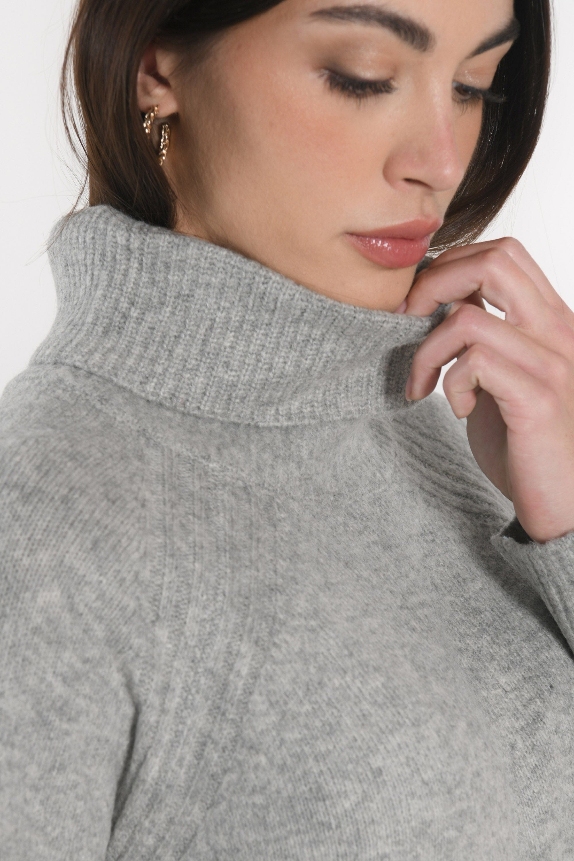 ROBE COL ROULÉ MANDY GRIS CHINÉ ROBE KOOKAI Mode Kookai