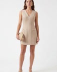 ROBE COURTE TWEED - CATALINA - BEIGE ROBE NEW KOOKAI Mode Kookai