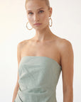 ROBE LIN BUSTIER - CHELSEA - CELADON ROBE NEW KOOKAI Mode Kookai