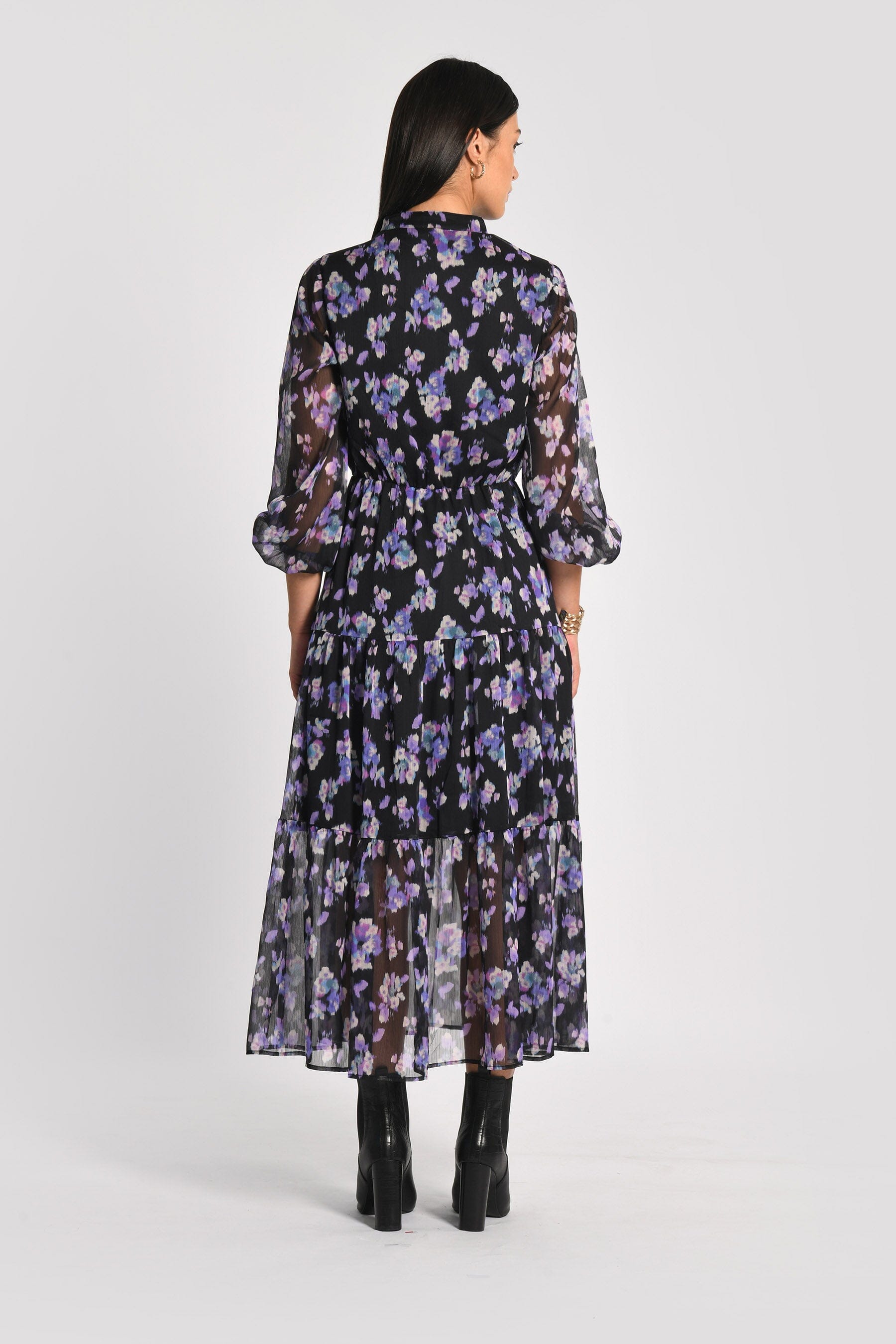 ROBE LONGUE FLEURS MADISON MULTI VIOLET – kookai