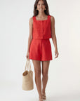 SHORT 100% LIN - CHELSEA - GRENAT SHORT NEW KOOKAI Mode Kookai