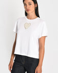 T-SHIRT CŒR PERLÉ NINA BLANC TEE SHIRT KOOKAI Mode Kookai