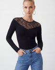 T-SHIRT DENTELLE - CURTIS - NOIR TEE SHIRT NEW KOOKAI Mode Kookai