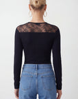 T-SHIRT DENTELLE - CURTIS - NOIR TEE SHIRT NEW KOOKAI Mode Kookai
