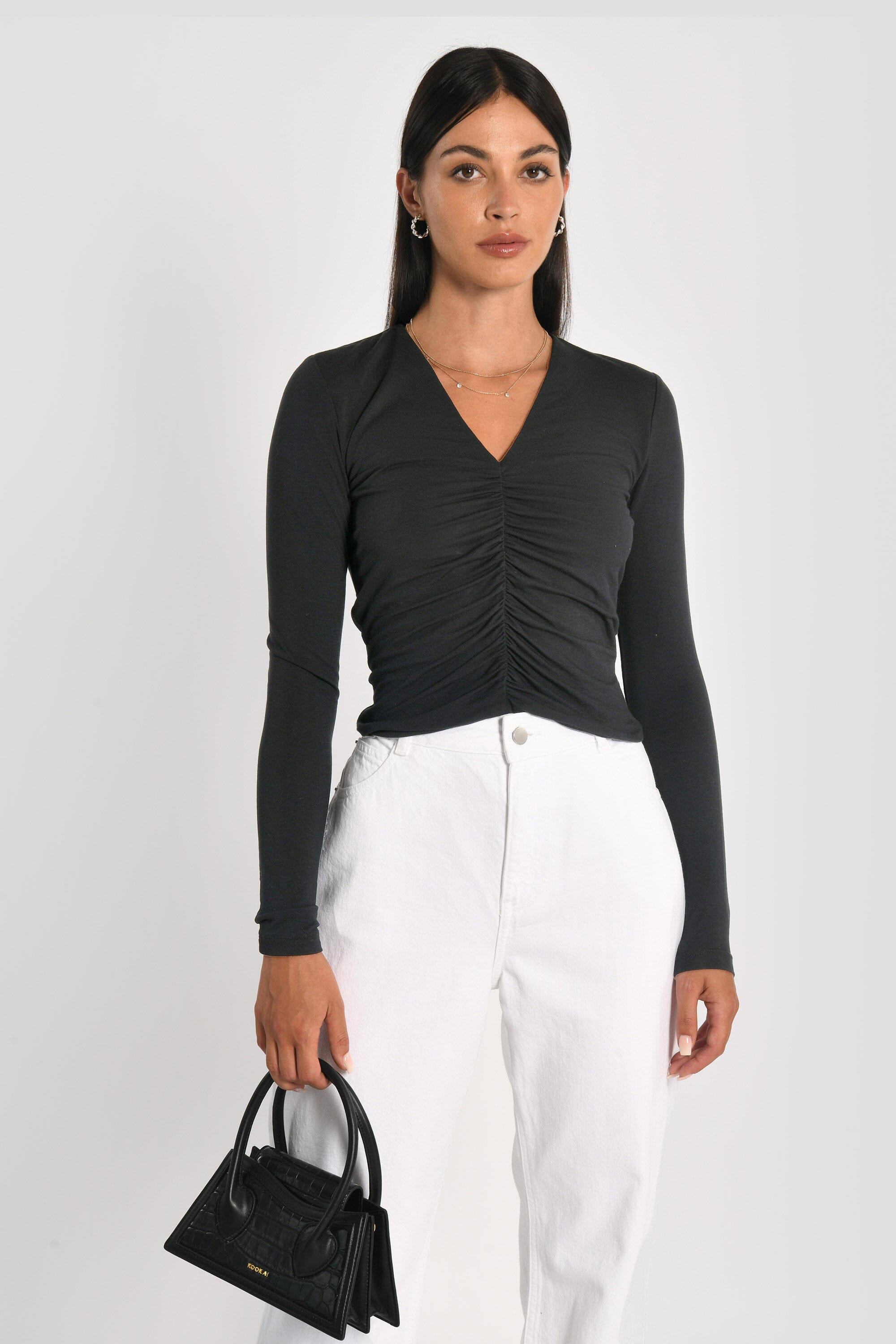 T-SHIRT V FRONCES BEA NOIR TEE SHIRT NEW KOOKAI Mode Kookai