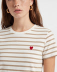 TEE MARINIÈRE - COEUR - ECRU/CANNELLE TEE SHIRT NEW KOOKAI Mode Kookai