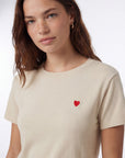 TEE-SHIRT 100% COTON - COEUR - BEIGE TEE SHIRT NEW KOOKAI Mode Kookai