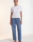 TEE-SHIRT 100% COTON - COEUR - BLANC TEE SHIRT NEW KOOKAI Mode Kookai