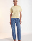 TEE-SHIRT 100% COTON - COEUR - JAUNE TEE SHIRT NEW KOOKAI Mode Kookai