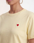 TEE-SHIRT 100% COTON - COEUR - JAUNE TEE SHIRT NEW KOOKAI Mode Kookai