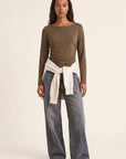 TEE-SHIRT ASYMETRIQUE - CLAREN - KHAKI TEE SHIRT NEW KOOKAI Mode Kookai