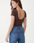 TEE SHIRT - CAPRICE - ESPRESSO TEE SHIRT NEW KOOKAI Mode Kookai