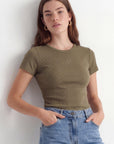 TEE SHIRT - CARISSA - OLIVE TEE SHIRT NEW KOOKAI Mode Kookai