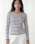 TEE SHIRT - COEUR MARINIERE - ECRU/MARINE TEE SHIRT NEW KOOKAI Mode Kookai