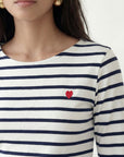TEE SHIRT - COEUR MARINIERE - ECRU/MARINE TEE SHIRT NEW KOOKAI Mode Kookai