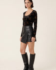 TEE-SHIRT VELOURS - DUSTY - NOIR TEE SHIRT NEW KOOKAI Mode Kookai