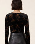 TEE-SHIRT VELOURS - DUSTY - NOIR TEE SHIRT NEW KOOKAI Mode Kookai