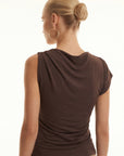 TOP ASYMETRIQUE - CRYSTA - ESPRESSO TEE SHIRT NEW KOOKAI Mode Kookai