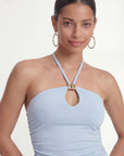 TOP BUSTIER - CHARLENE - CELADON TEE SHIRT NEW KOOKAI Mode Kookai