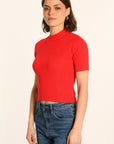 TOP COL MONTANT - ROUGE - ANDY PULL KOOKAI Mode Kookai