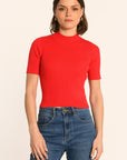 TOP COL MONTANT - ROUGE - ANDY PULL KOOKAI Mode Kookai
