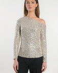 TOP MANCHES LONGUES - JAY - SILVER/GOLD TOP NEW KOOKAI Mode Kookai