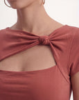 TOP NOEUD - CHARLENE - SANGRIA TEE SHIRT NEW KOOKAI Mode Kookai