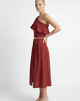 TOP ONE SHOULDER - CALETA - BRIQUE TOP NEW KOOKAI Mode Kookai