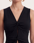 TOP TWISTE - CHARLENE - NOIR TEE SHIRT NEW KOOKAI Mode Kookai