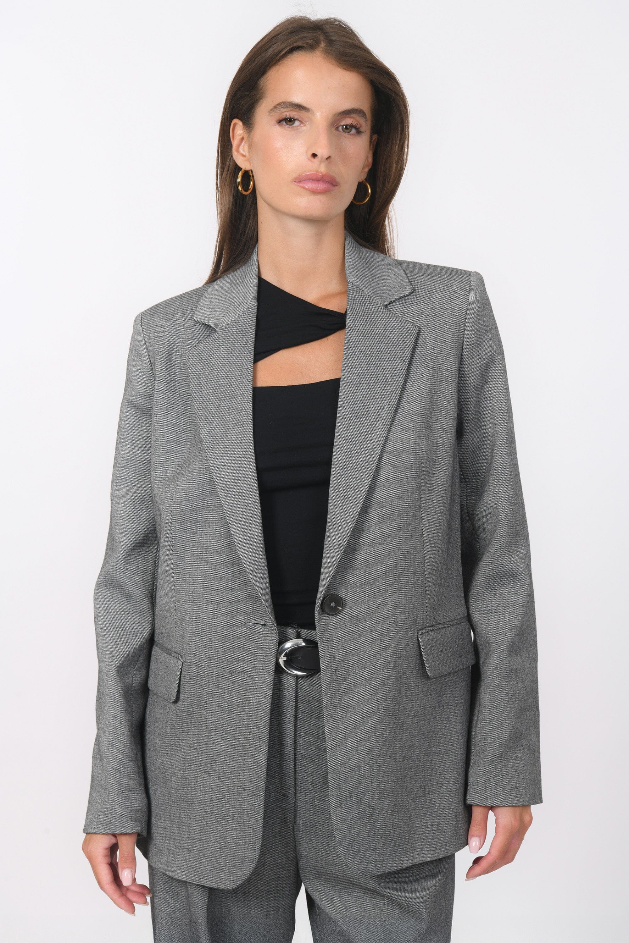 Veste/blazer Elisa Cavaletti Italie 100% Coton Gris - Taille US6/EU34 - Occasion TBE