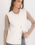 VESTE SANS MANCHE - BIRDIE - CREME VESTE NEW KOOKAI Mode Kookai