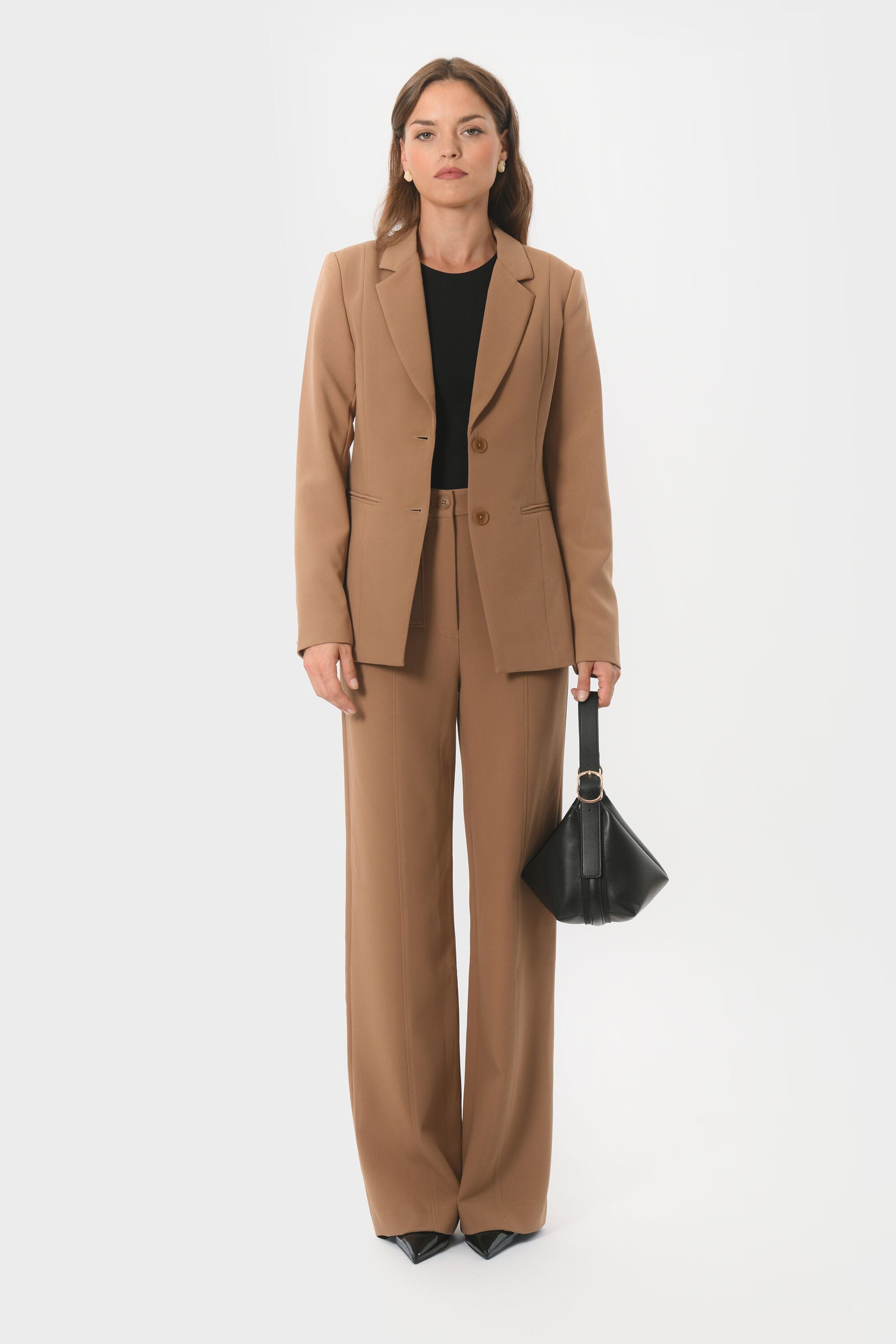Veste Tailleur Beige Rosé Together - Taille 38, Style Smoking, Neuf Sans étiquettes