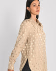 CHEMISE OVERSIZED POIS BELLA CHAMPAGNE