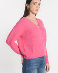 GILET COURT SOLANGE FUSHIA