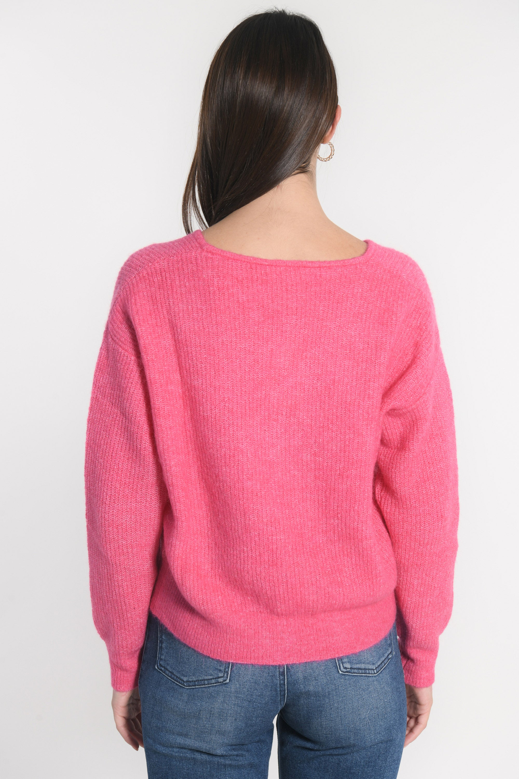 GILET COURT SOLANGE FUSHIA