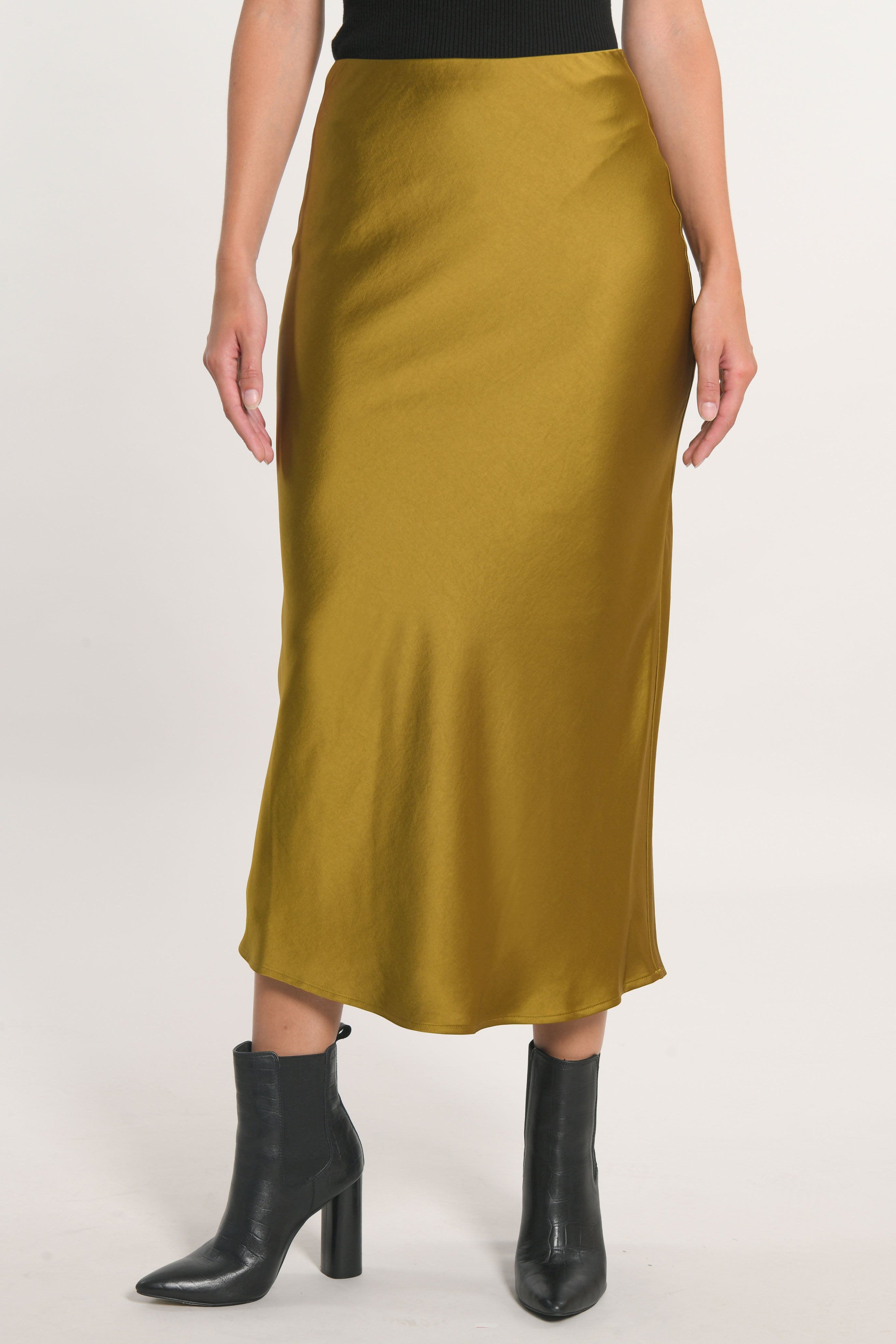 JUPE MIDI PATTY SATIN BRONZE