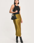 JUPE MIDI PATTY SATIN BRONZE