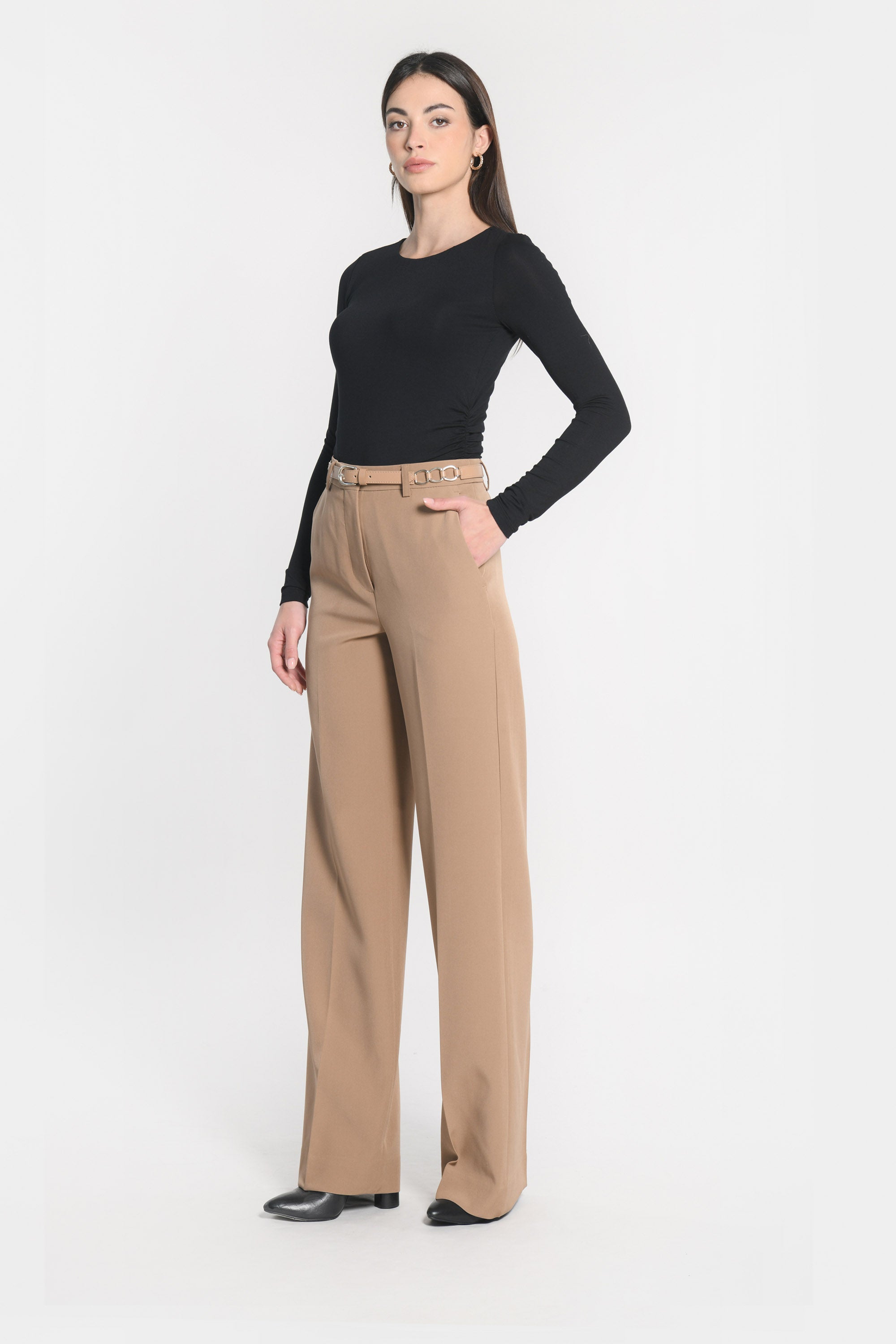 PANTALON TAILLE HAUTE MATHILDA MACCHIATO