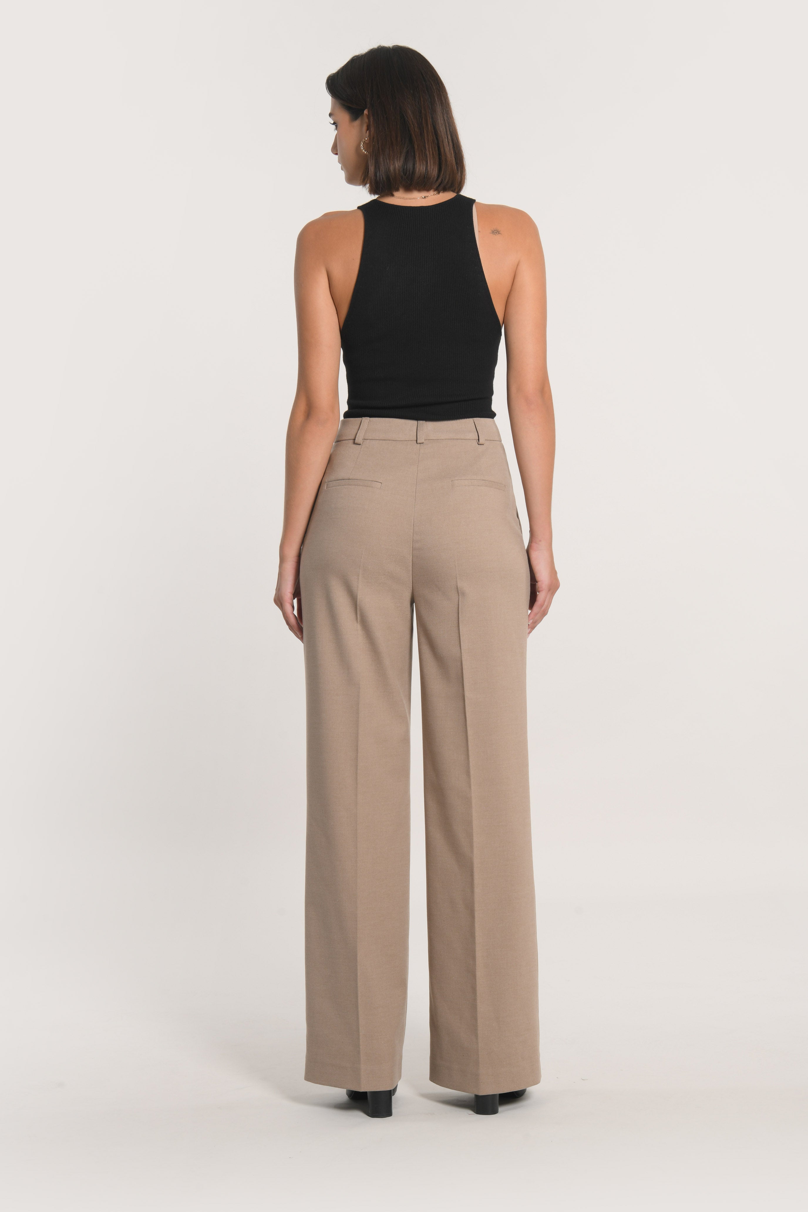 PANTALON TAILLEUR LARGE MACHA BEIGE