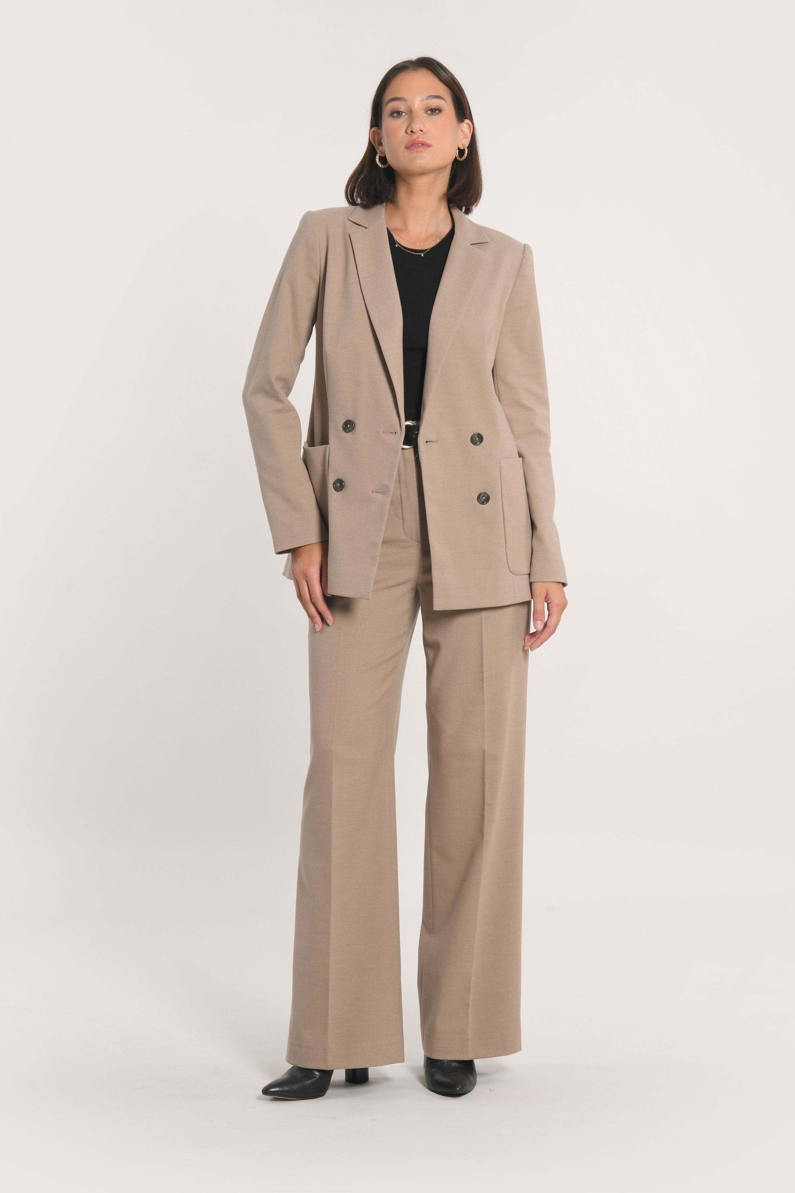 PANTALON TAILLEUR LARGE MACHA BEIGE