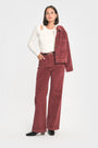 PANTALON FLARE VELOURS SUZANNE BORDEAUX