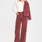 PANTALON FLARE VELOURS SUZANNE BORDEAUX