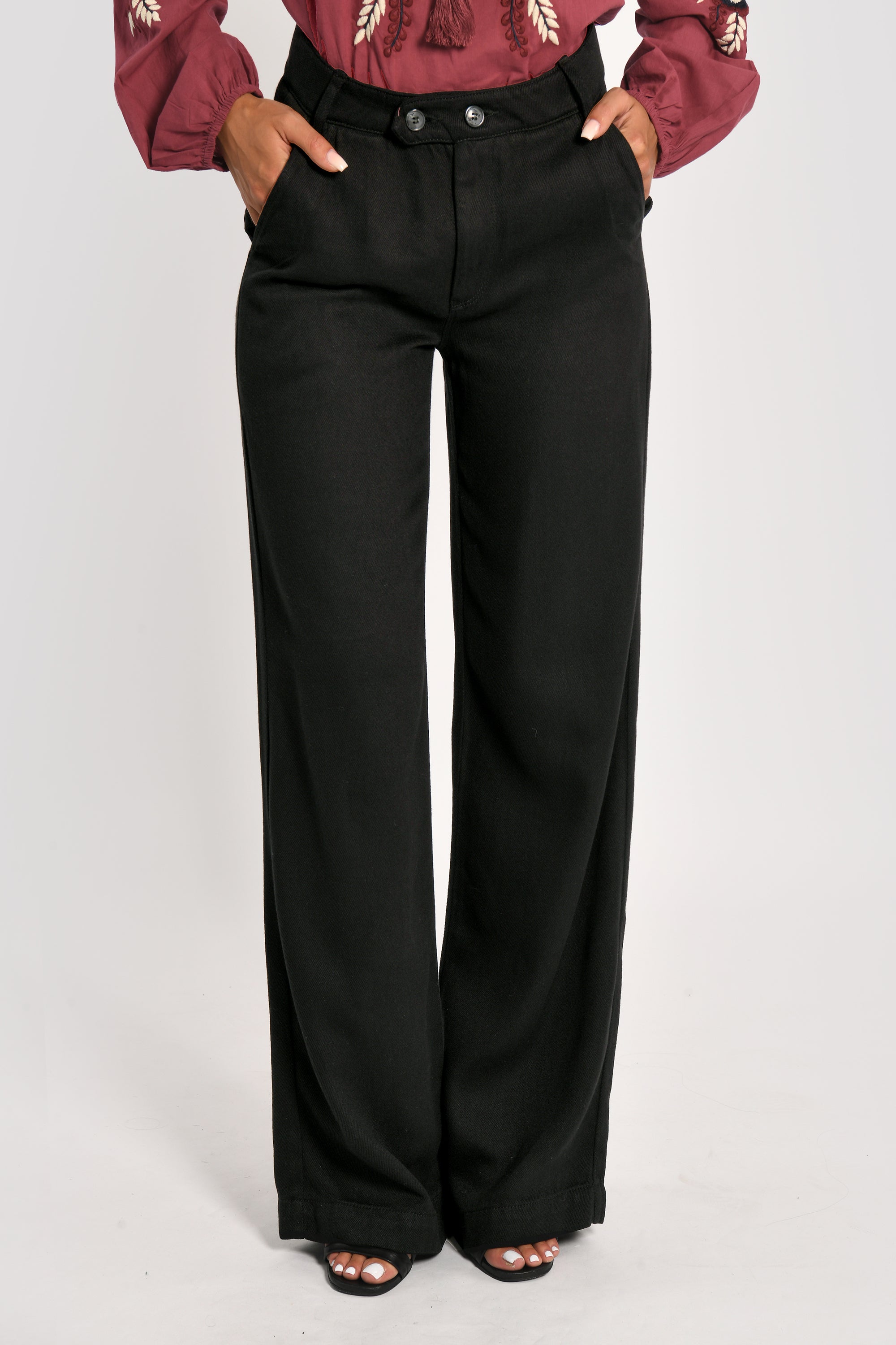 PANTALON LARGE TENCEL SUN NOIR