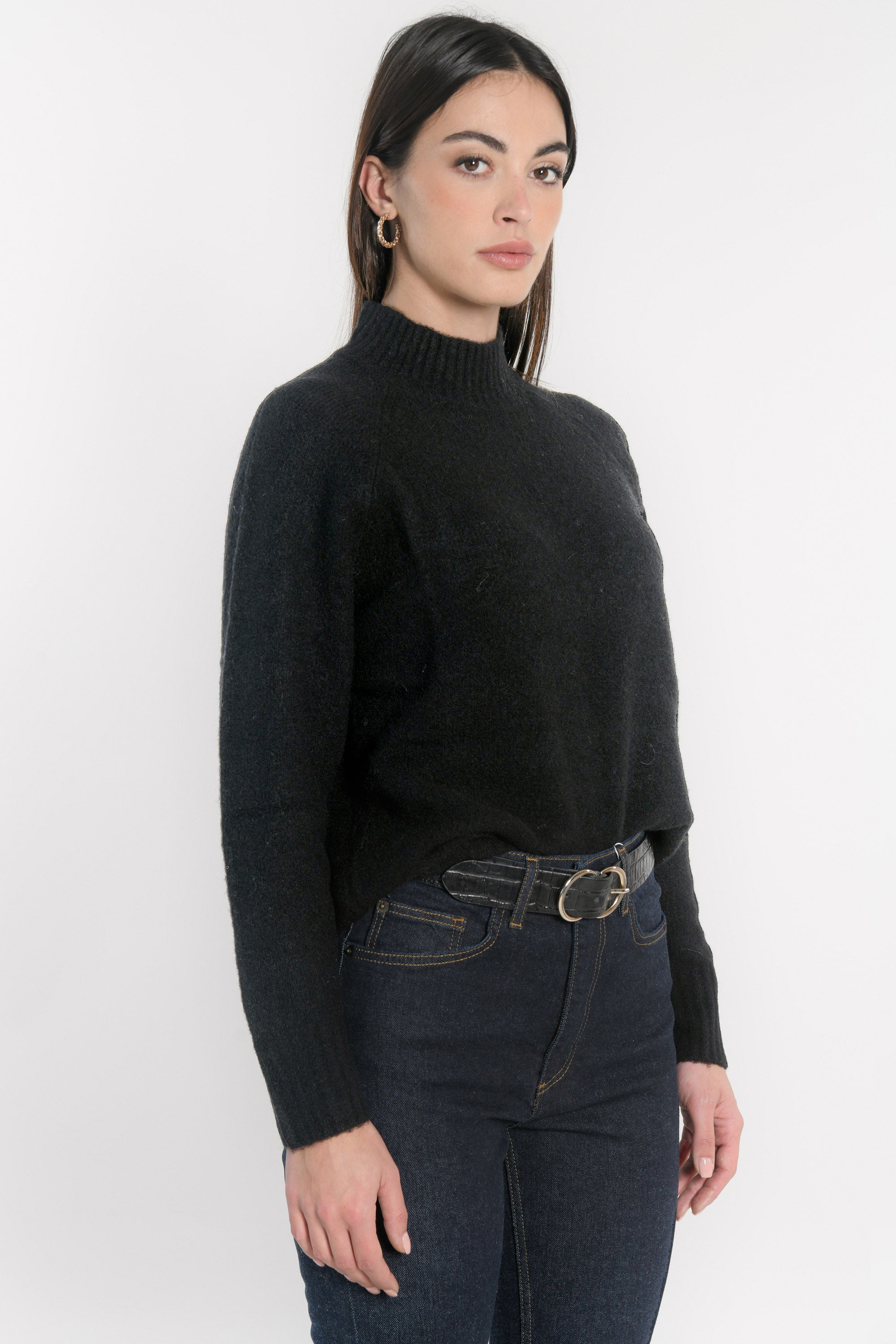 PULL COL MONTANT CONNIE NOIR