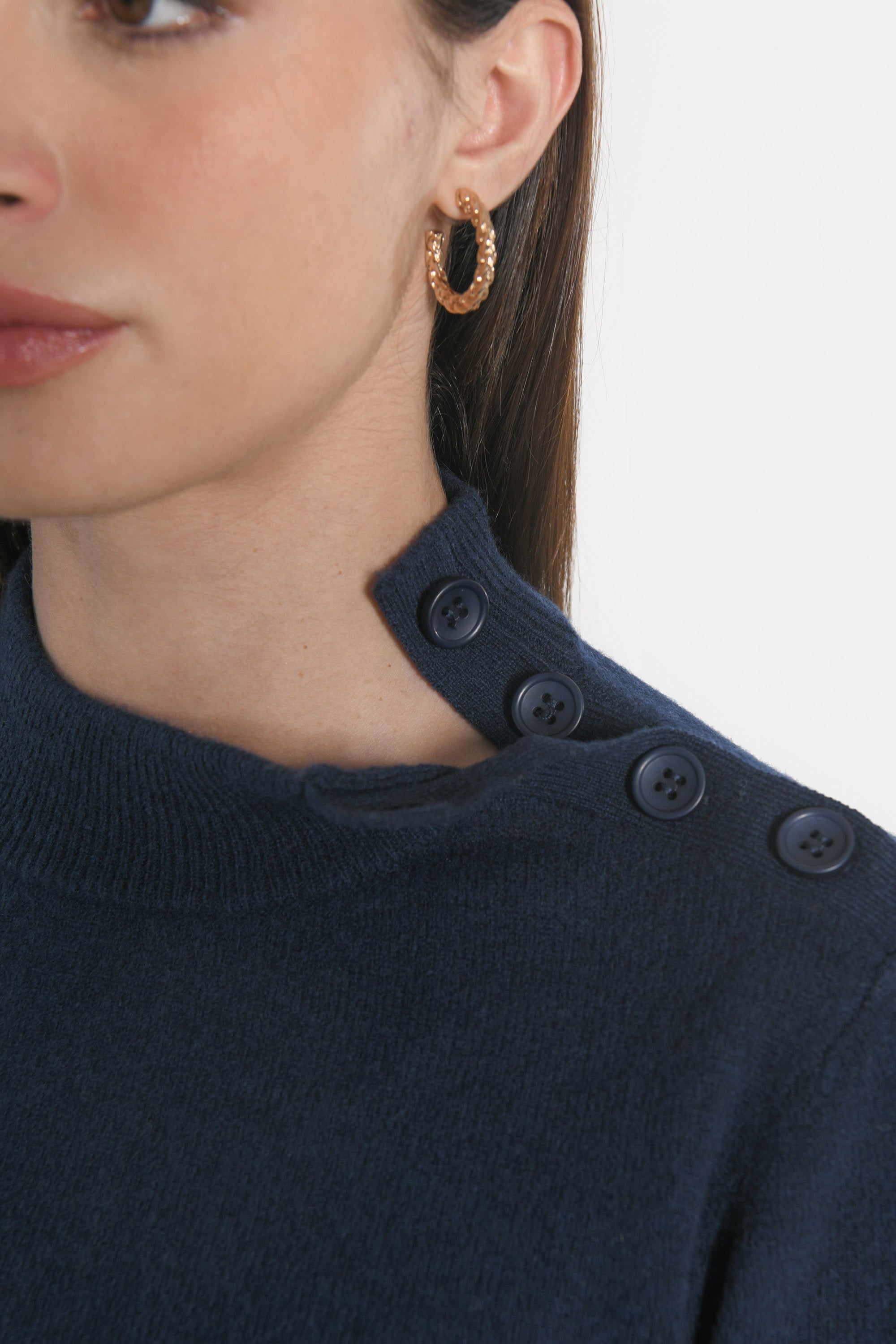 PULL COL CHEMINÉE ANITA NAVY